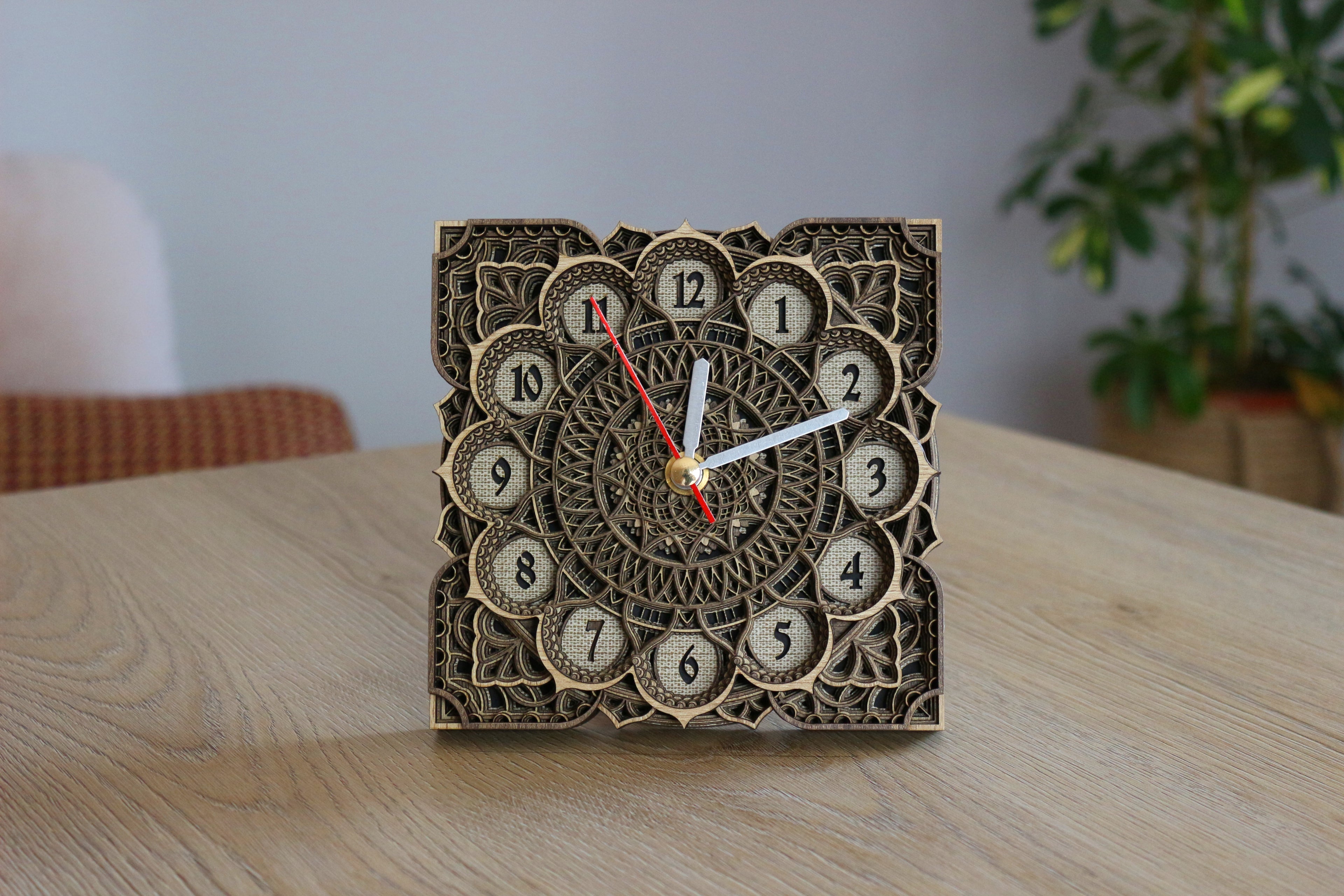 Wood Mandala Table Decor, Zen Desk Art Panel