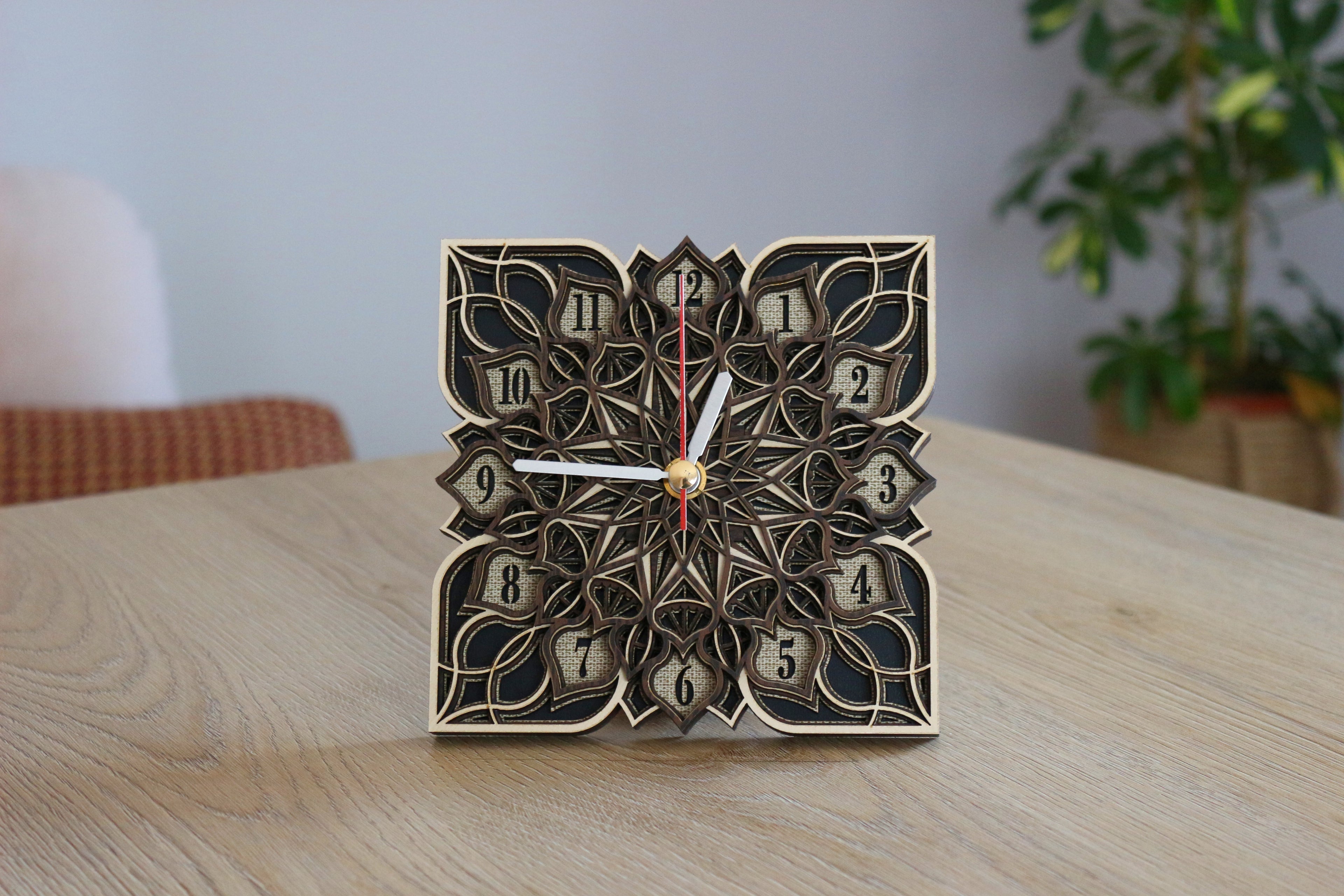 Wood Mandala Table Decor, Zen Desk Art Panel