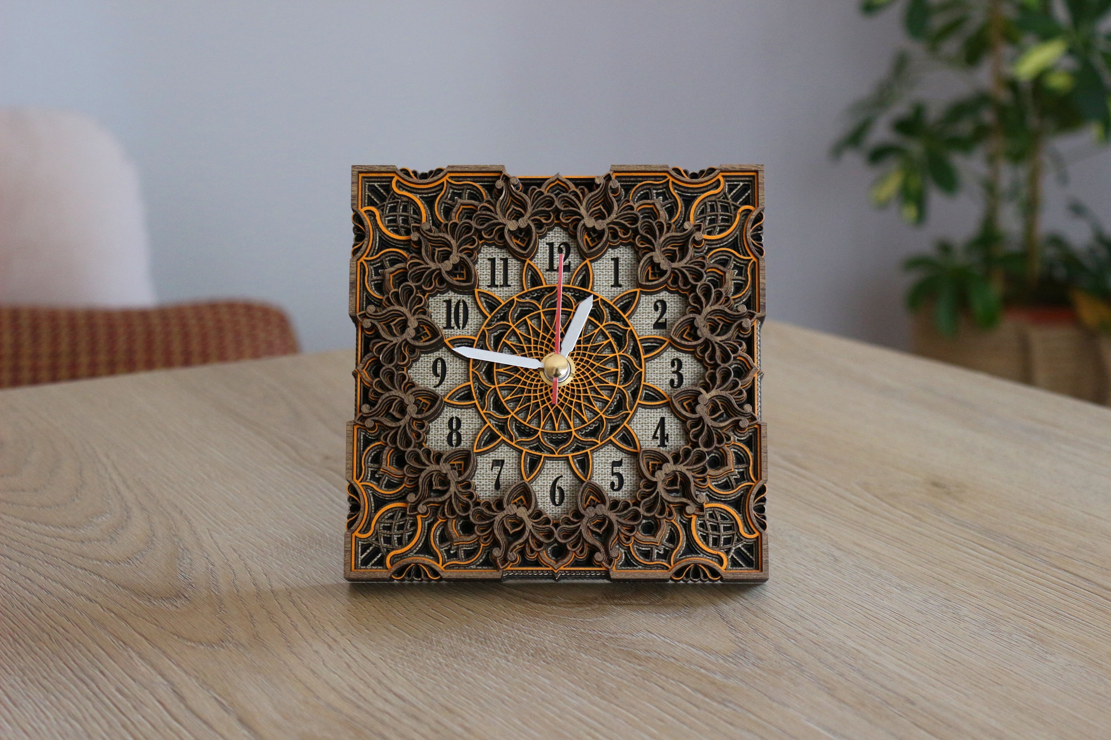 Wood Mandala Table Decor, Zen Desk Art Panel