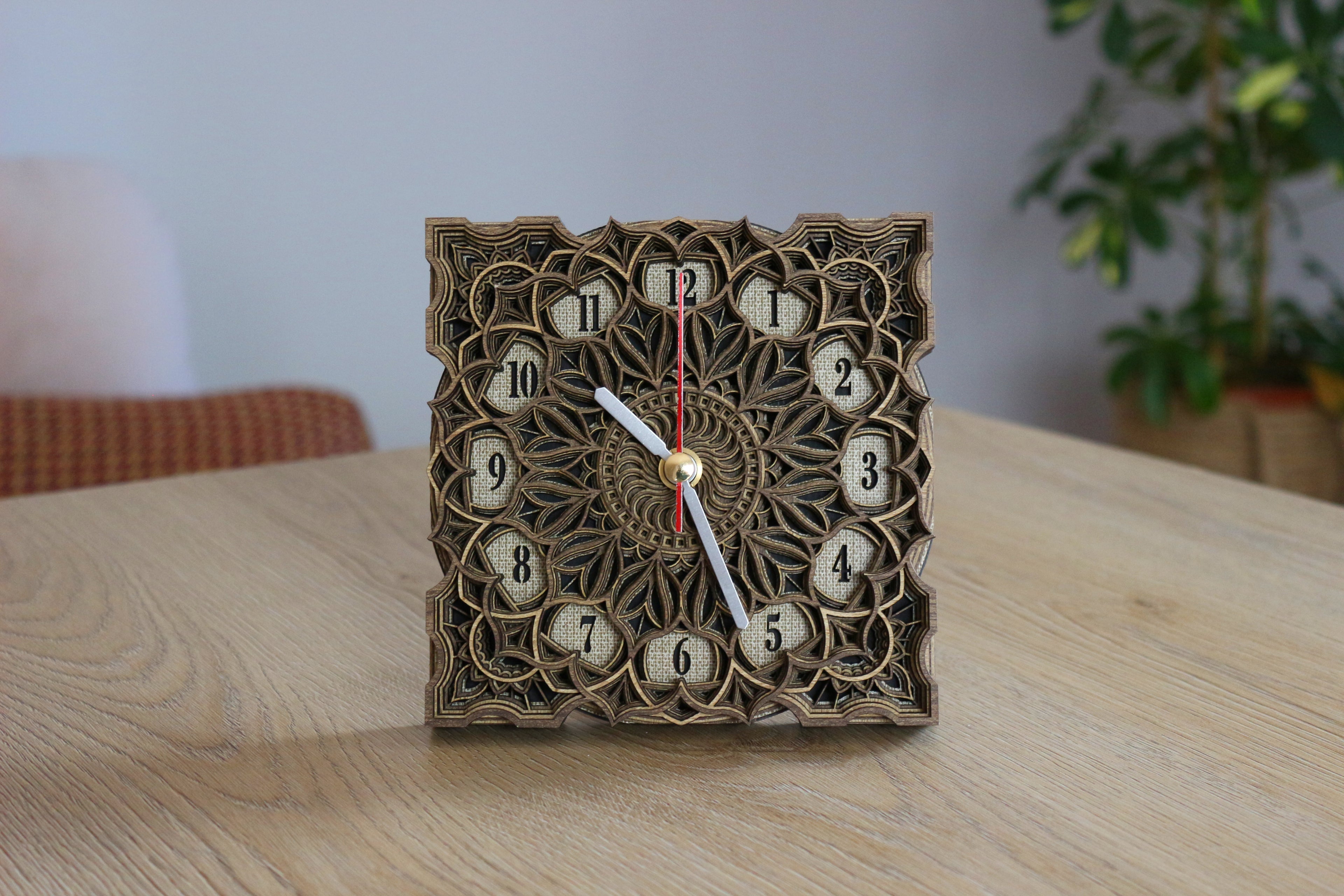 Wood Mandala Table Decor, Zen Desk Art Panel