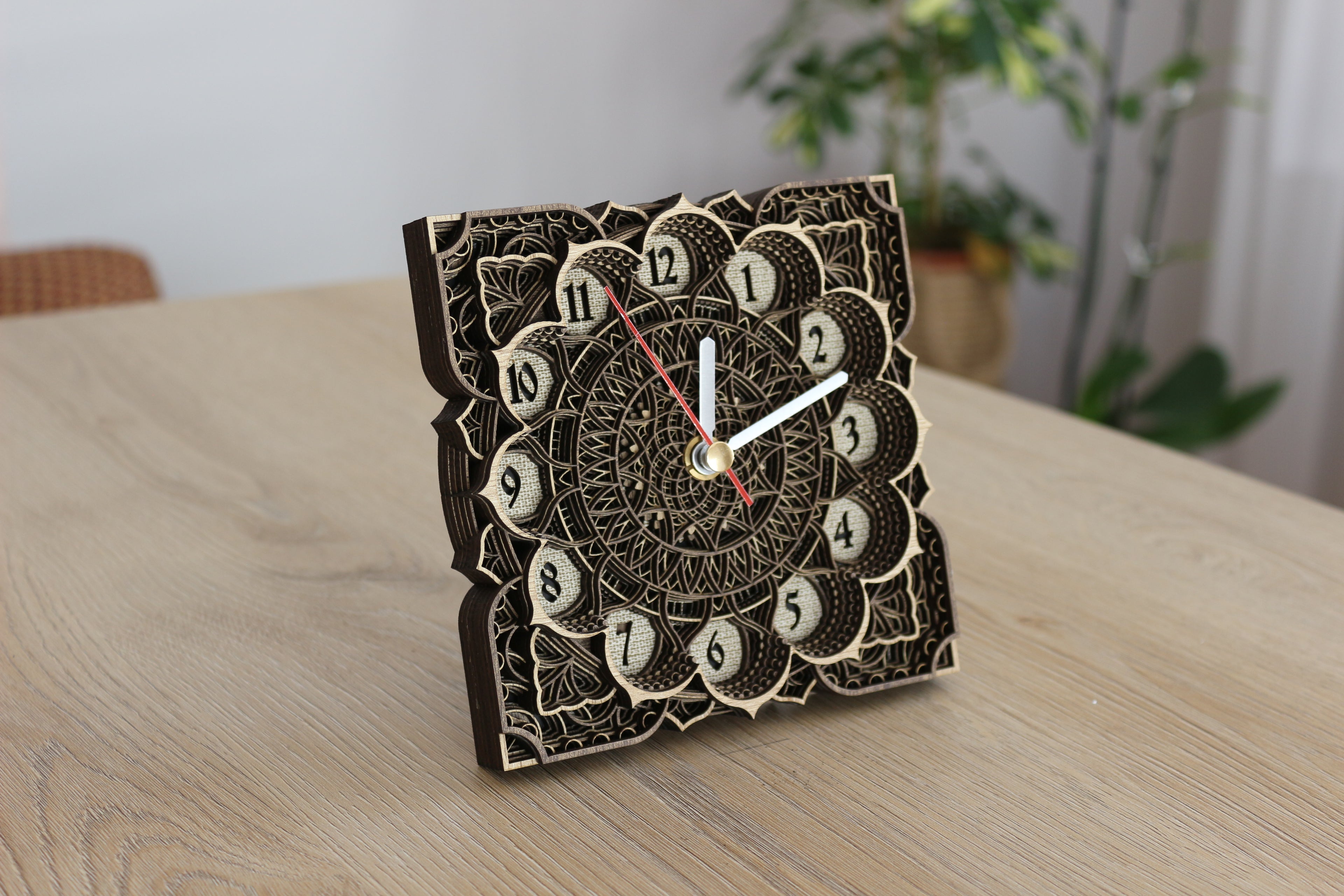 Wood Mandala Table Decor, Zen Desk Art Panel