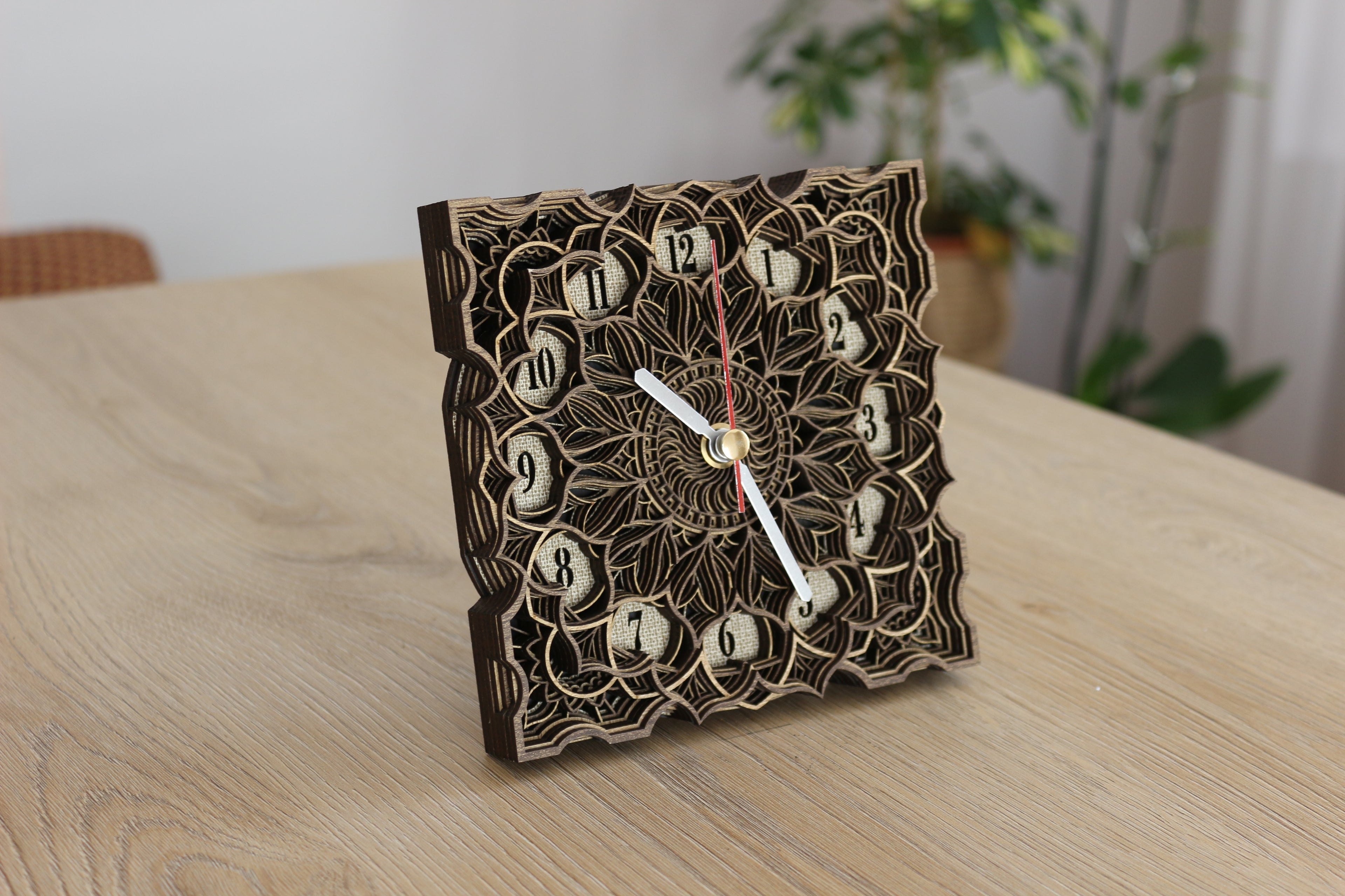 Wood Mandala Table Decor, Zen Desk Art Panel