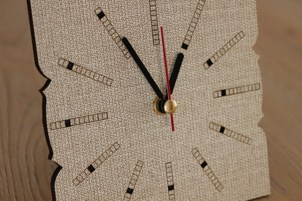 Mandala Wood Desk Clock