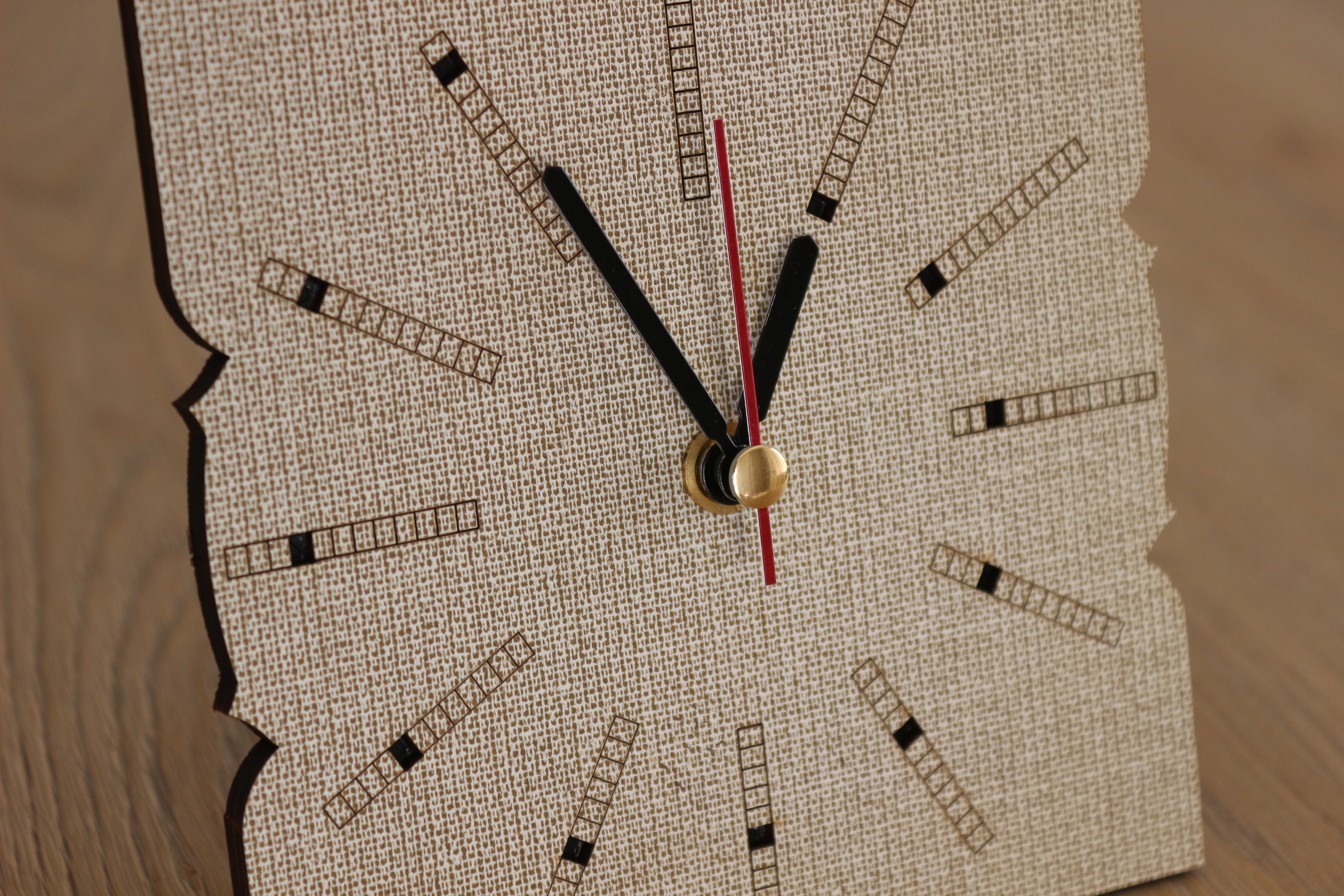 Mandala Wood Desk Clock