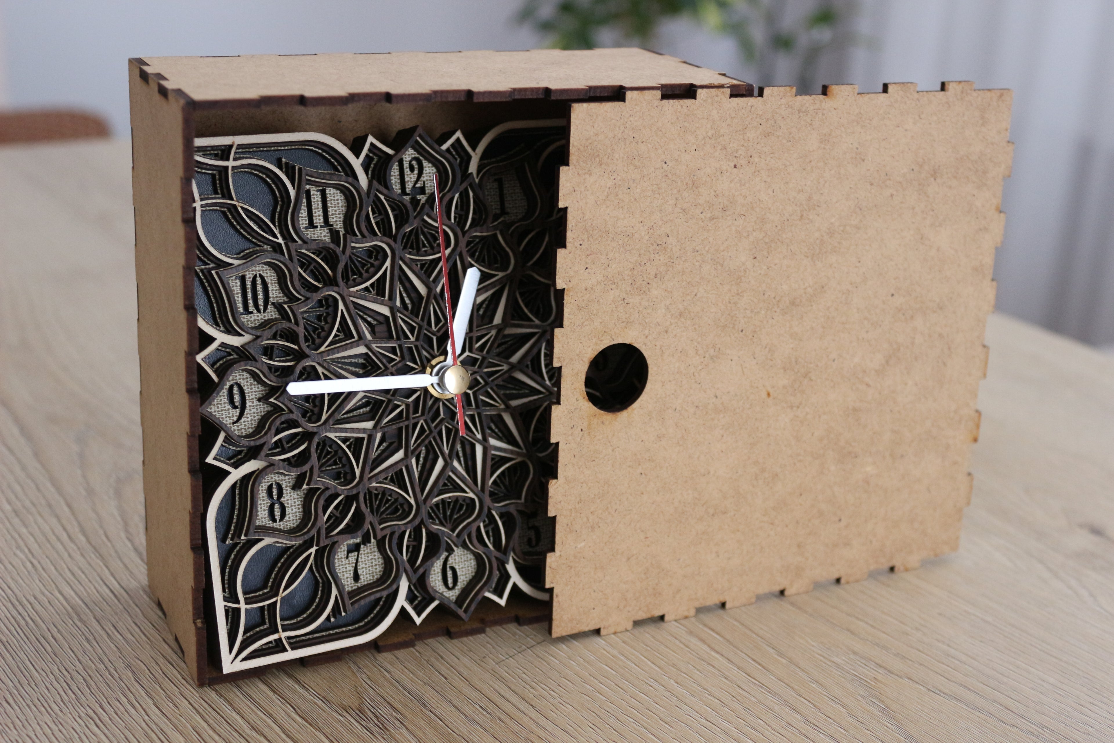 Wood Mandala Table Decor, Zen Desk Art Panel