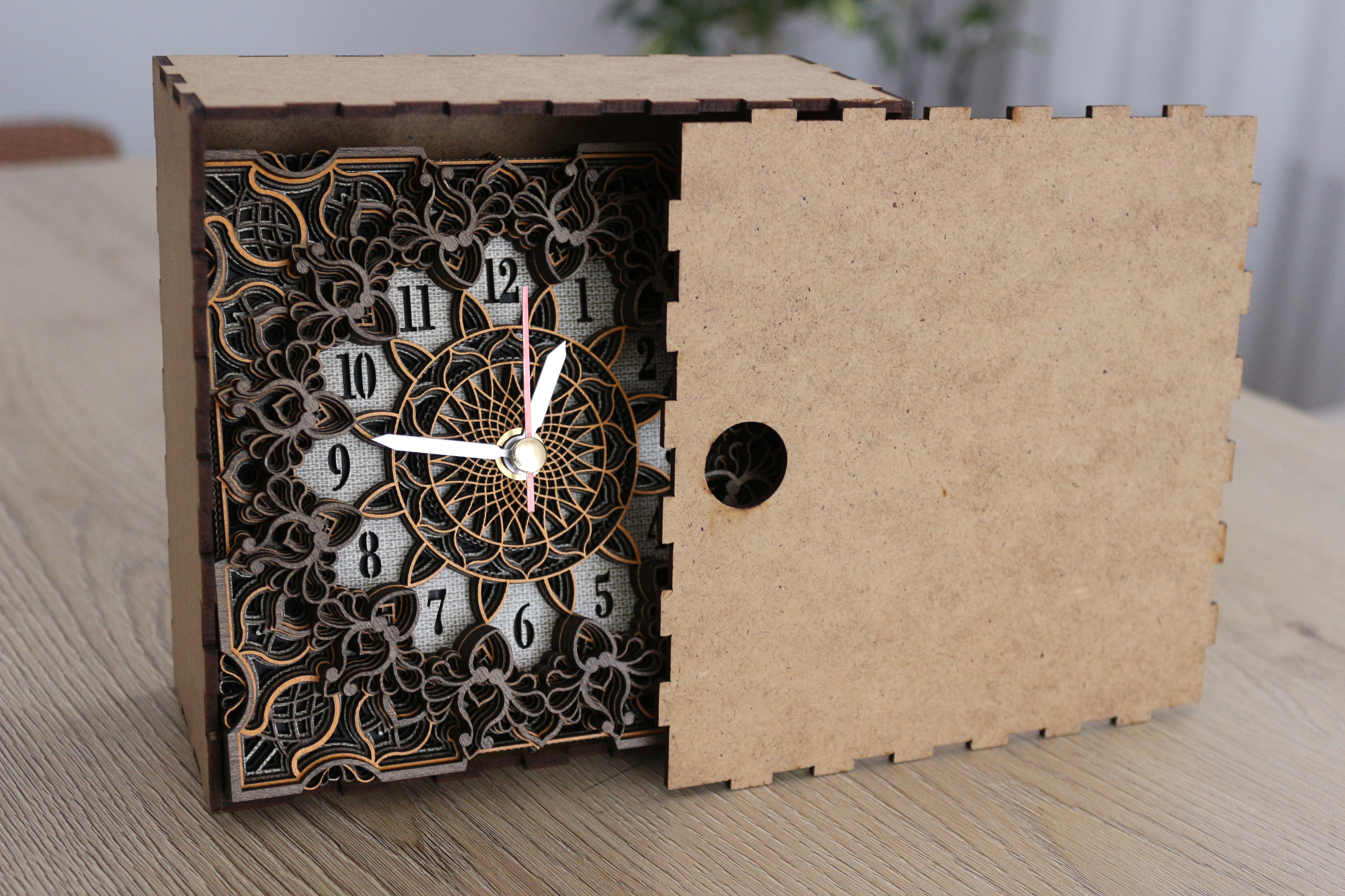 Wood Mandala Table Decor, Zen Desk Art Panel