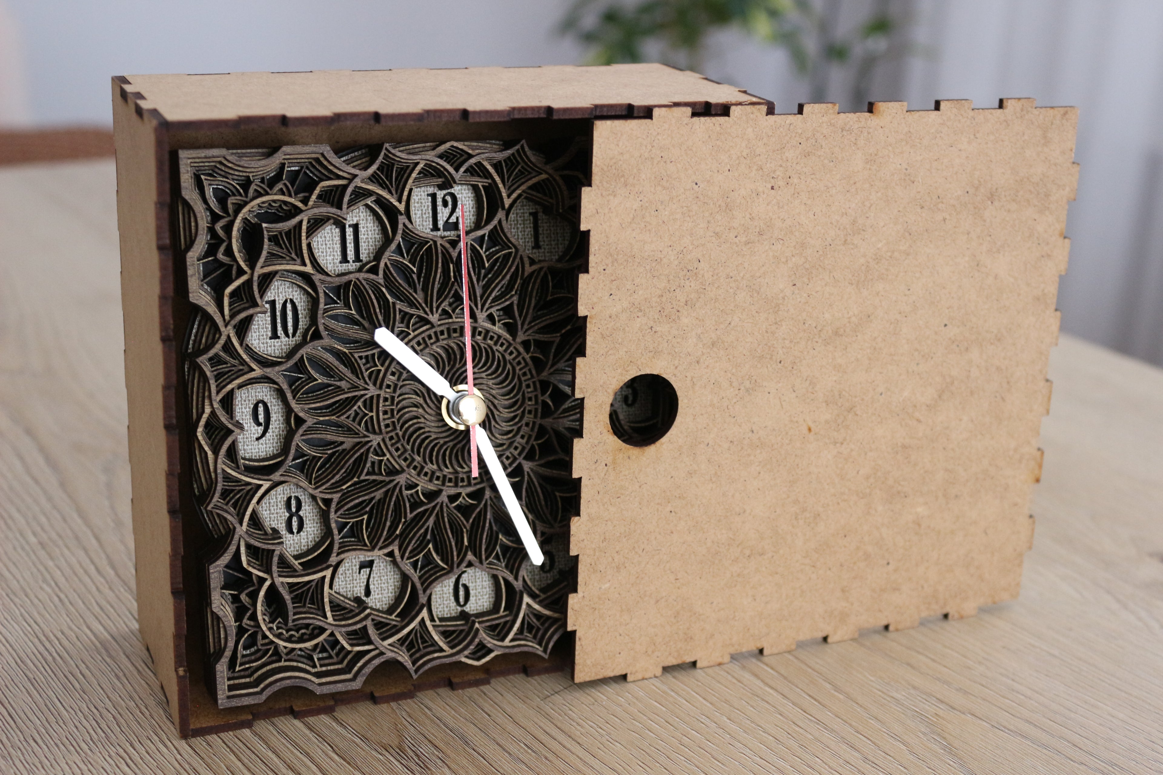 Wood Mandala Table Decor, Zen Desk Art Panel